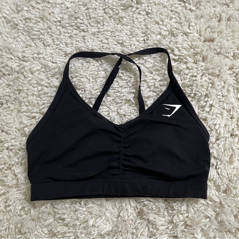 Gymshark Sports Bra Athletic Activewear Black Adjustable Straps Size Small
